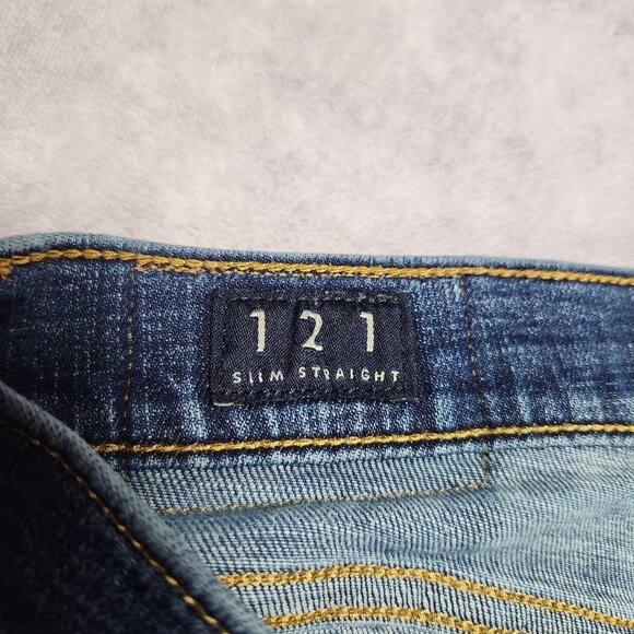 Lucky Brand 121 Slim Straight Jeans Mens 34x32 Blue Denim Stretch Classic Casual - Picture 8 of 16